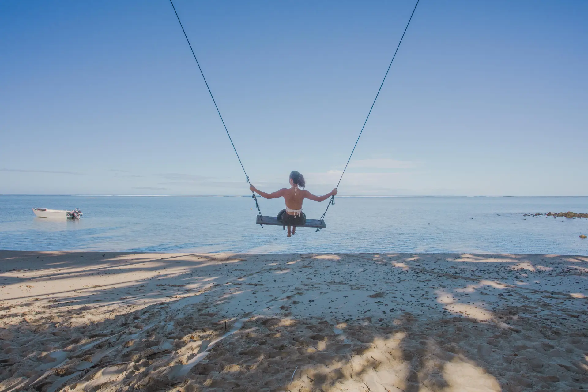 Beach swing with ocean views