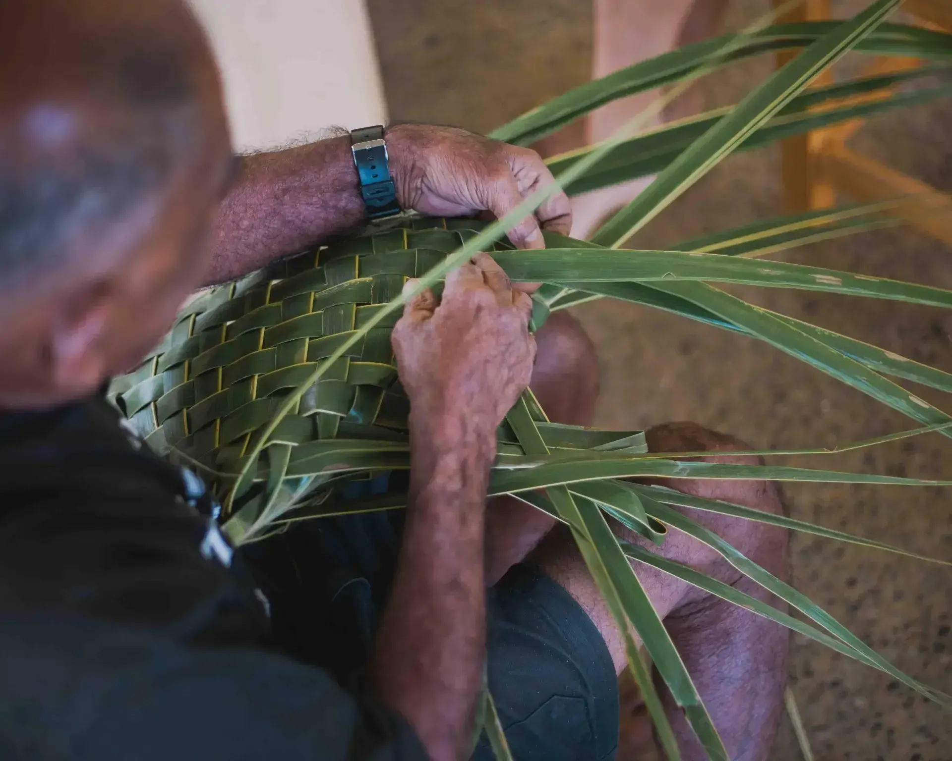 Palm weaving closeup