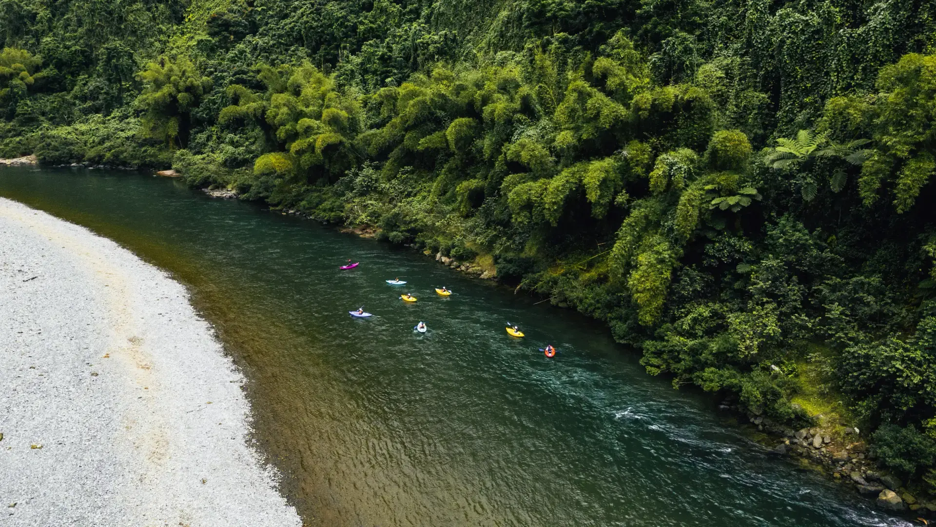 River kayaking aerial view