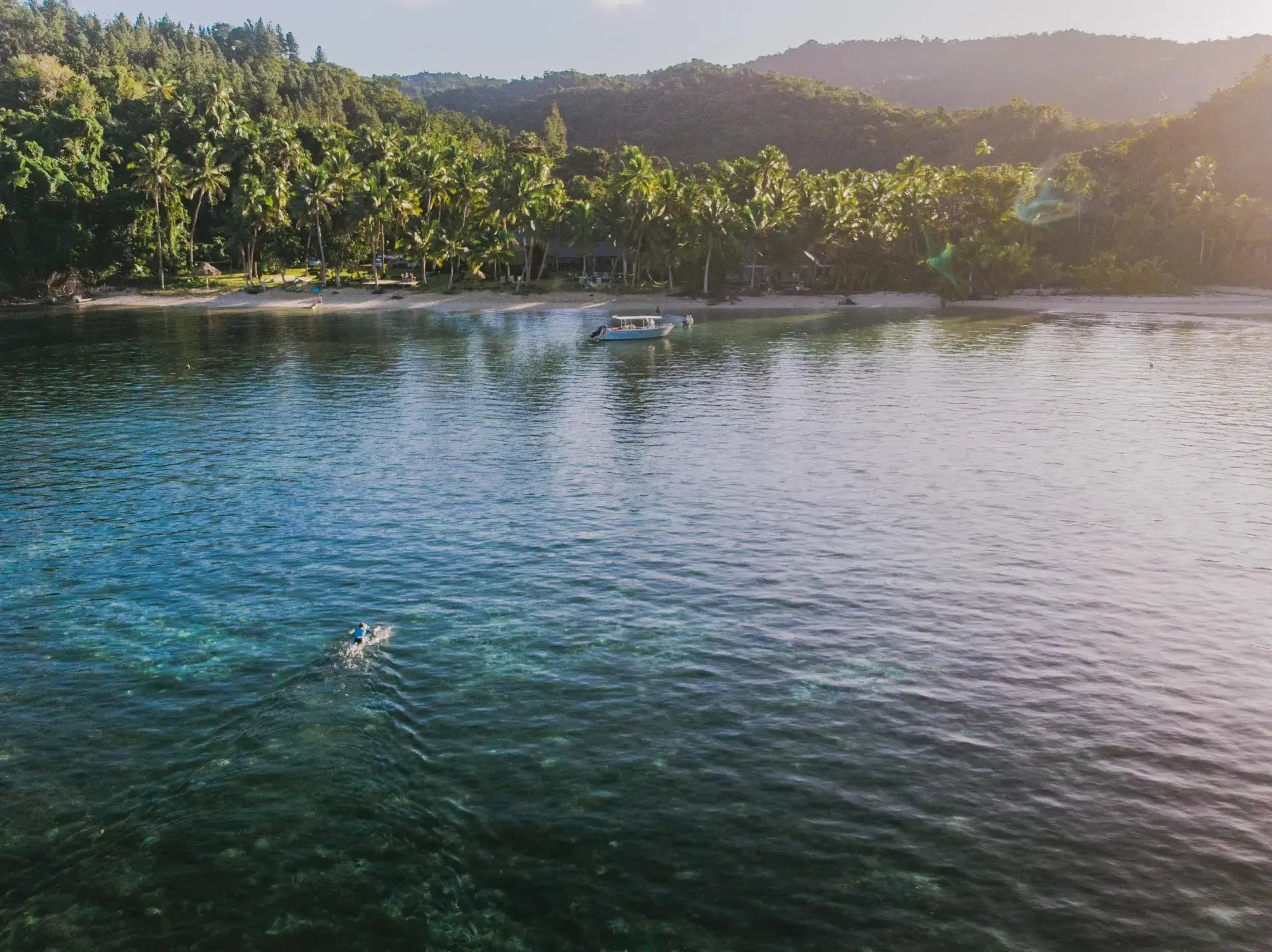 Bay with mountain view