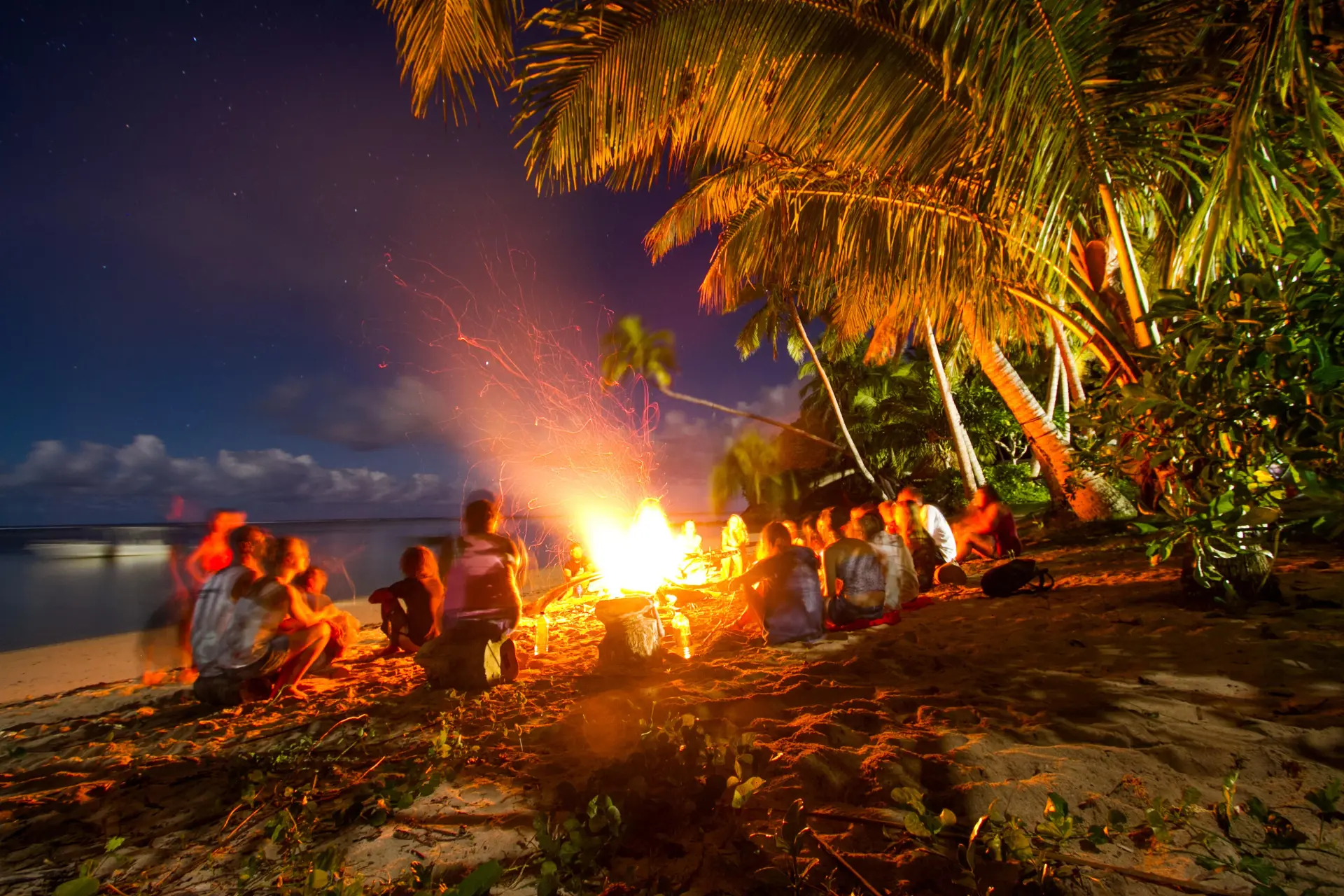 Beach bonfire